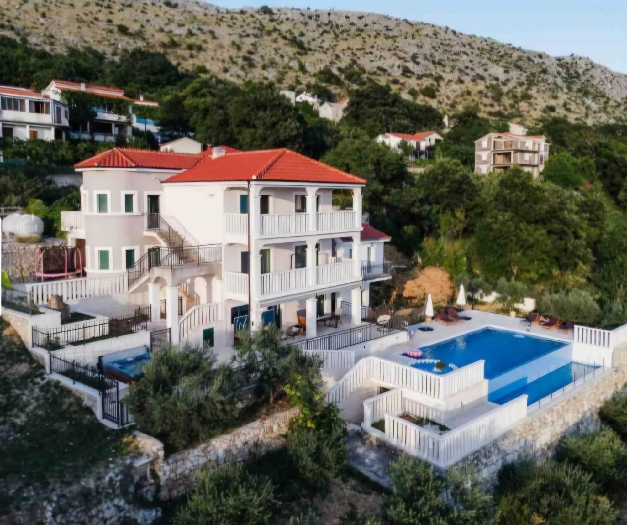 Sea View Luxury Apart Hotel Villa Conte With Swiming Pool And Romantic Spa Podstrana Eksteriør billede